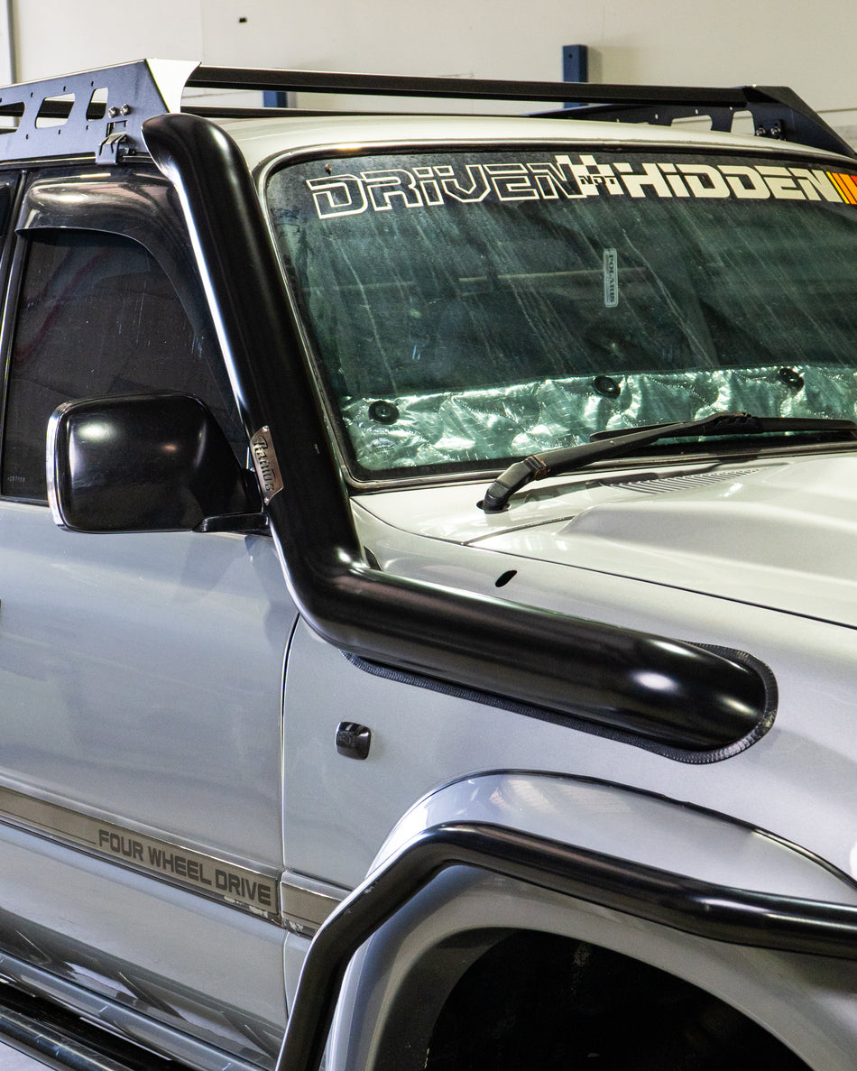 Long Entry Low Cut Stainless Snorkel to suit Toyota 80 Series Landcruiser (Drivers Side 4")