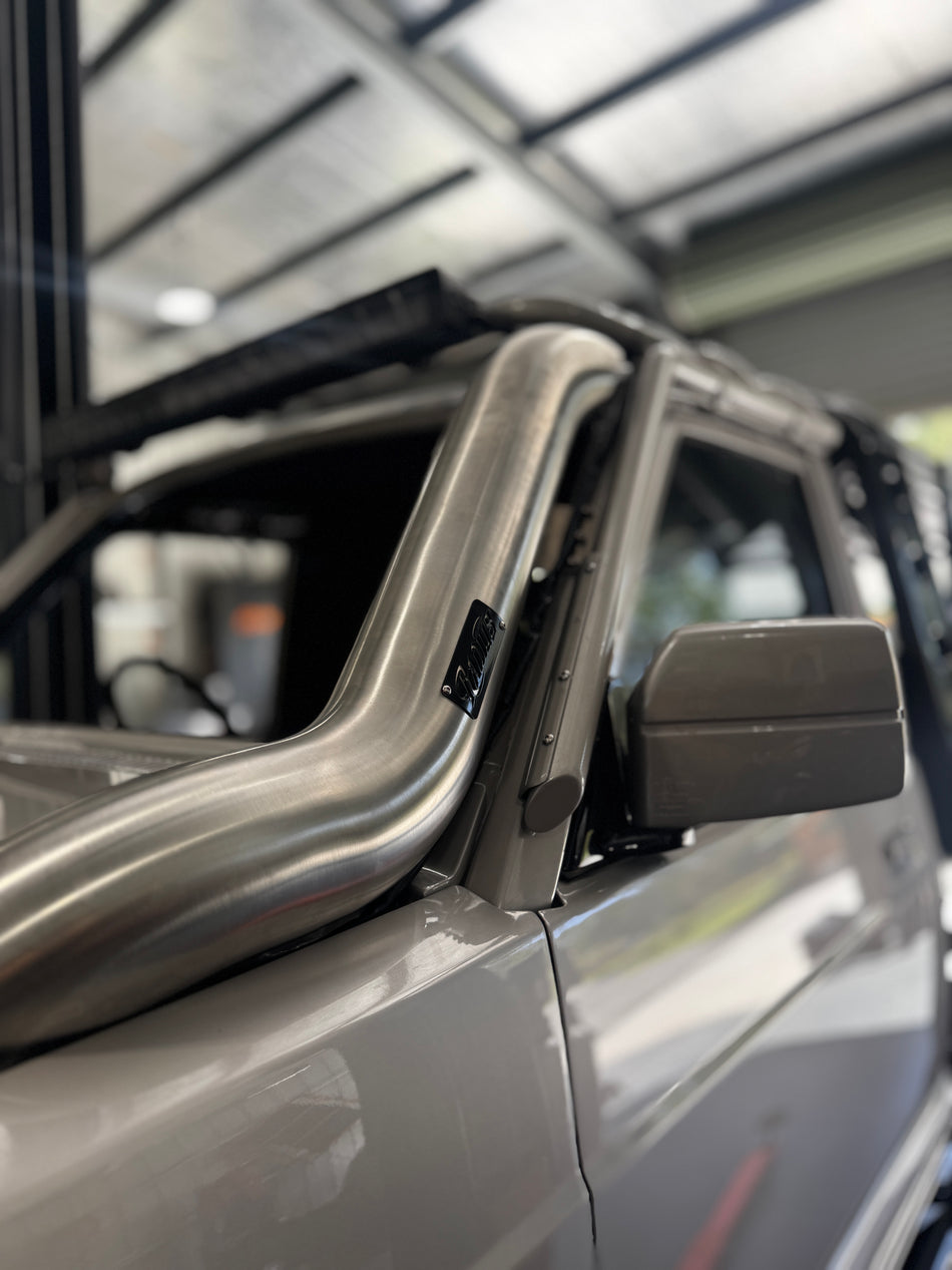 Passenger Side Stainless Snorkel to suit Nissan GQ Patrol 5" Bonnet Entry
